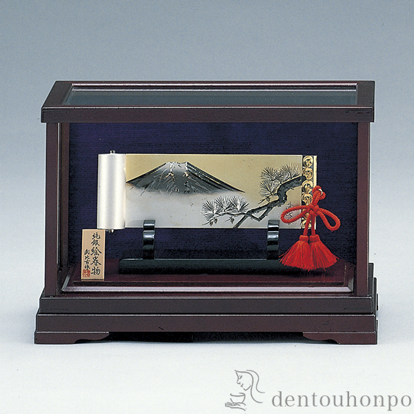 送料無料】 銀製 巻物 富士山 B 82g / 武比古 高級 コレクション 美術