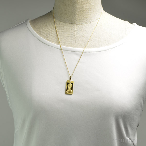 送料無料】 純金製 干支お守り御本尊ペンダント 勢至菩薩 午年 K18