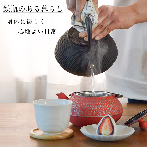 送料無料】 鉄瓶 平丸アラレ 黒焼付 9型 1100ml（1.1L） / 岩鋳 退職