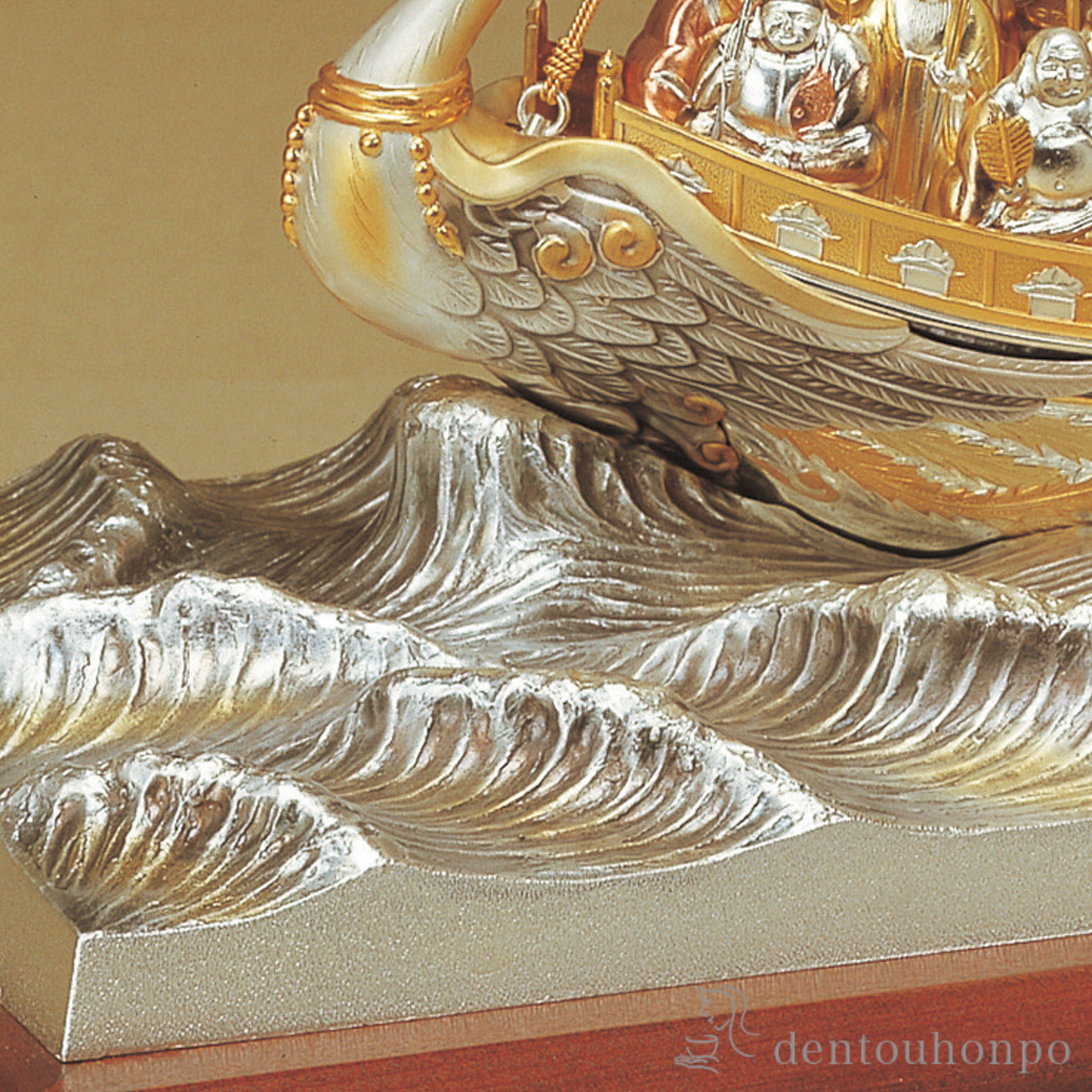 宝船 T0009589 銀製宝船置物 ガラスケース入り STERLING 960 SEKI刻印