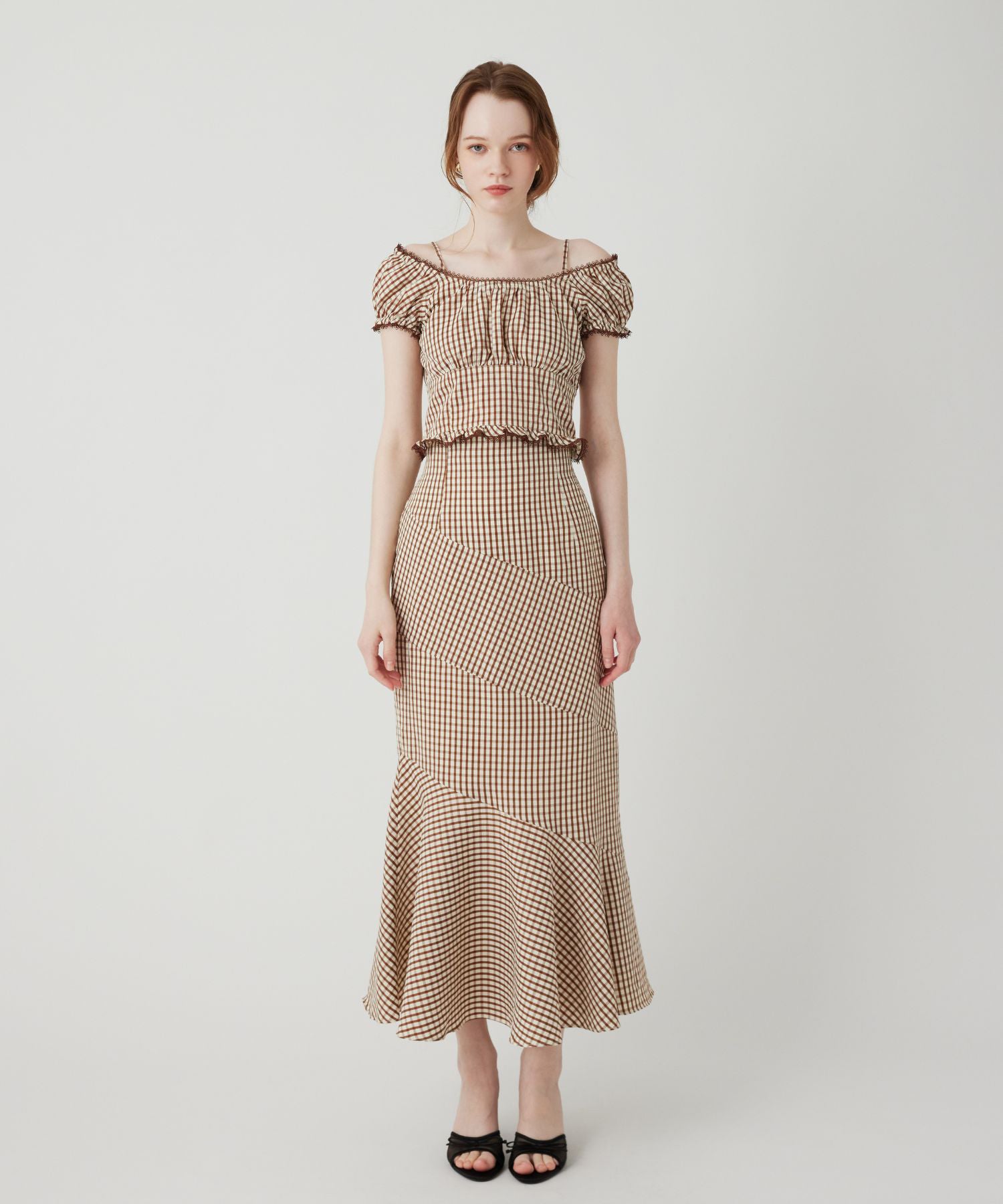 ギンガムチェックブラウス