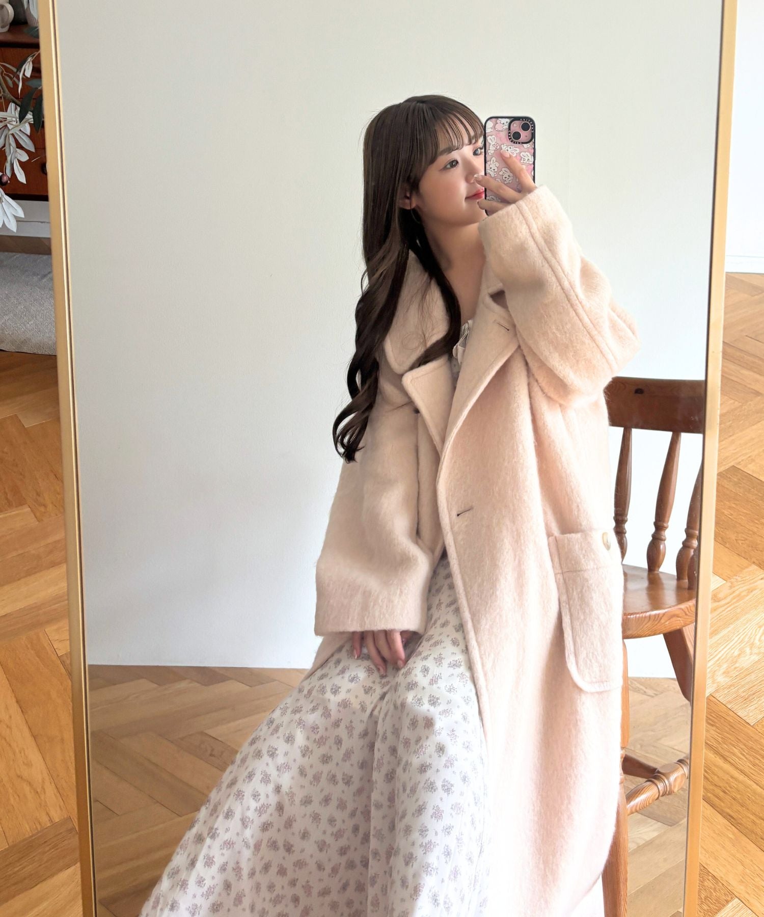 モヘヤシャギーステンカラーコート