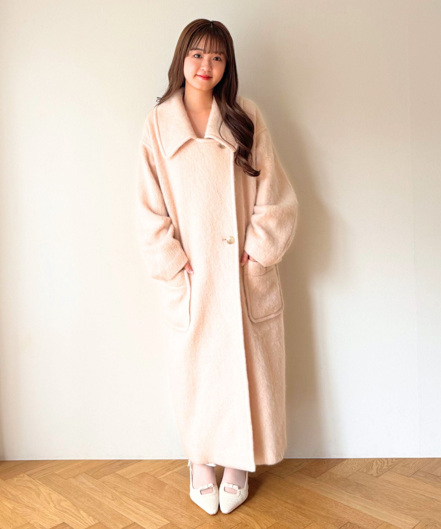 モヘヤシャギーステンカラーコート