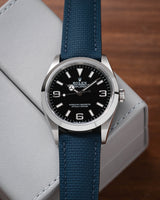 Navy Sailcloth Signature Strap - Handcrafted Leather Watch Strap