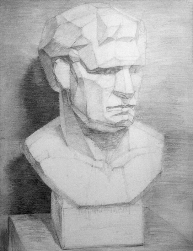 石膏デッサン（面取り）-鉛筆デッサン描き方｜デッサン初心者のための