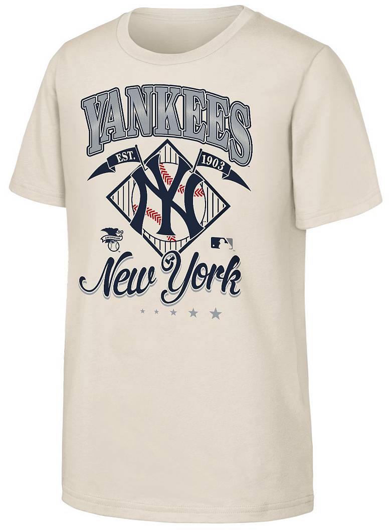 MLB Team Apparel Youth New York Yankees Tan Triple Hit T-Shirt