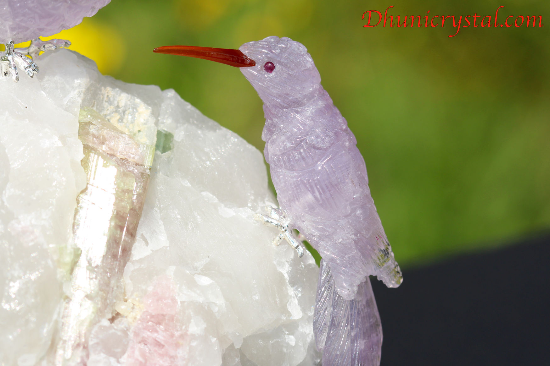 プレミアム・石の鳥さんシリーズ【ラベンダーアメジストのハチドリon