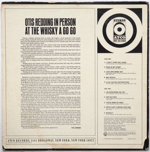 Otis Redding / In Person At The Whisky A Go Go (US Early Issue
