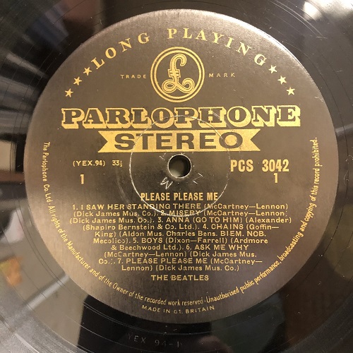 BEATLES『PLEASE PLEASE ME』のUK-ORIGINAL盤/GOLD LABEL/STEREO極々