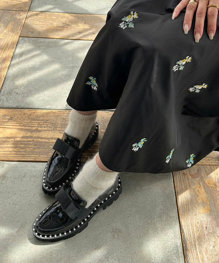 パールリボンローファー[C]