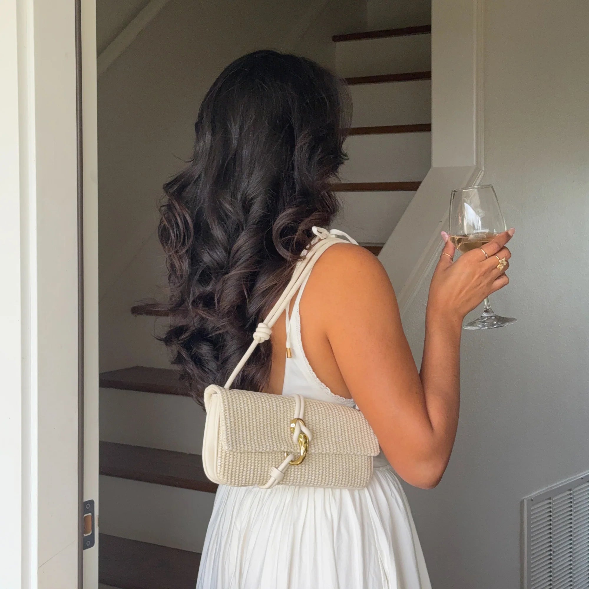 ALICE-R Natural Raffia Shoulder Bag | Women's Designer Handbags