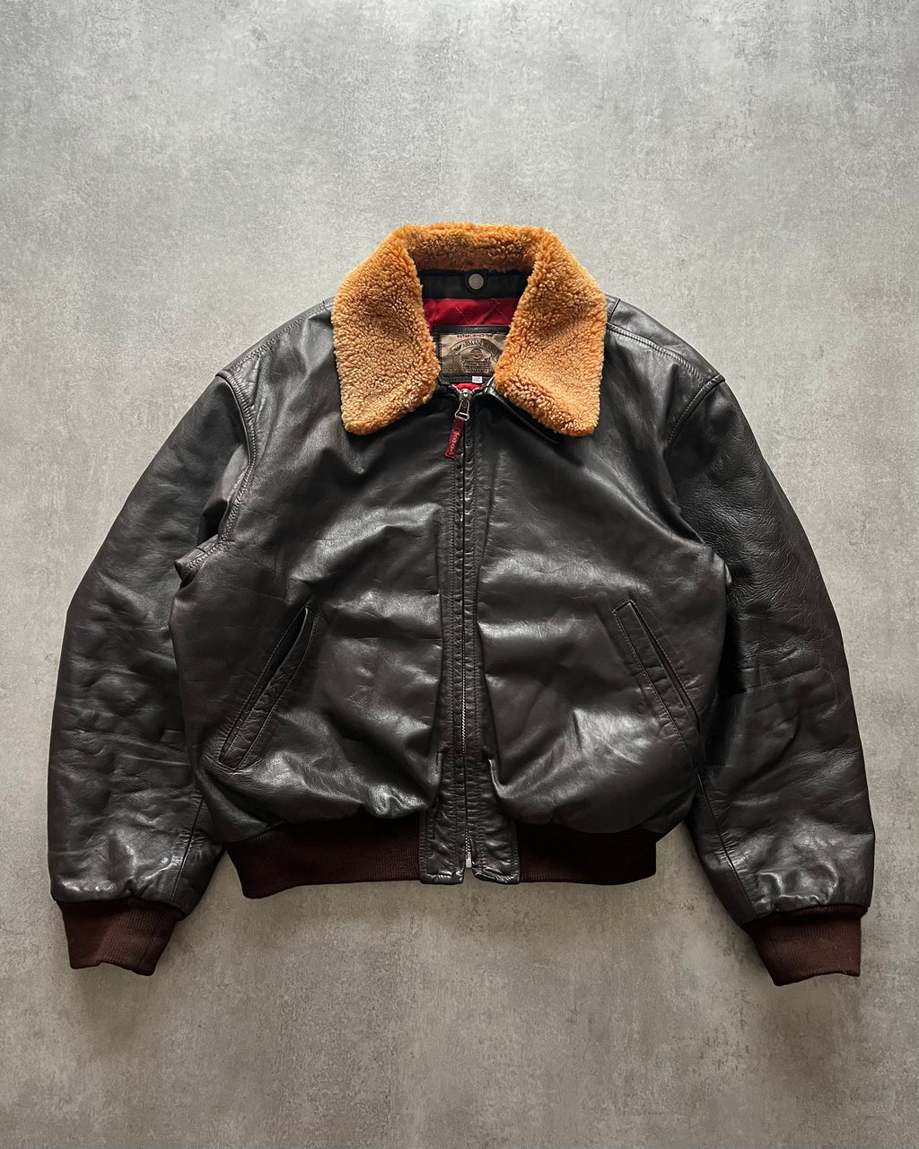 1980年代 ジョルジオ アルマーニ レザー ボンバー ジャケット (M