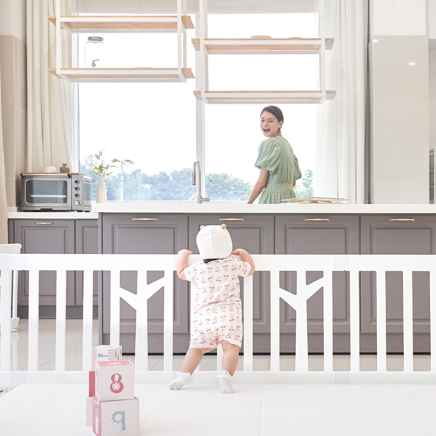 ベビーサークル バーチ ドア付き8枚セット | iFam（アイファム