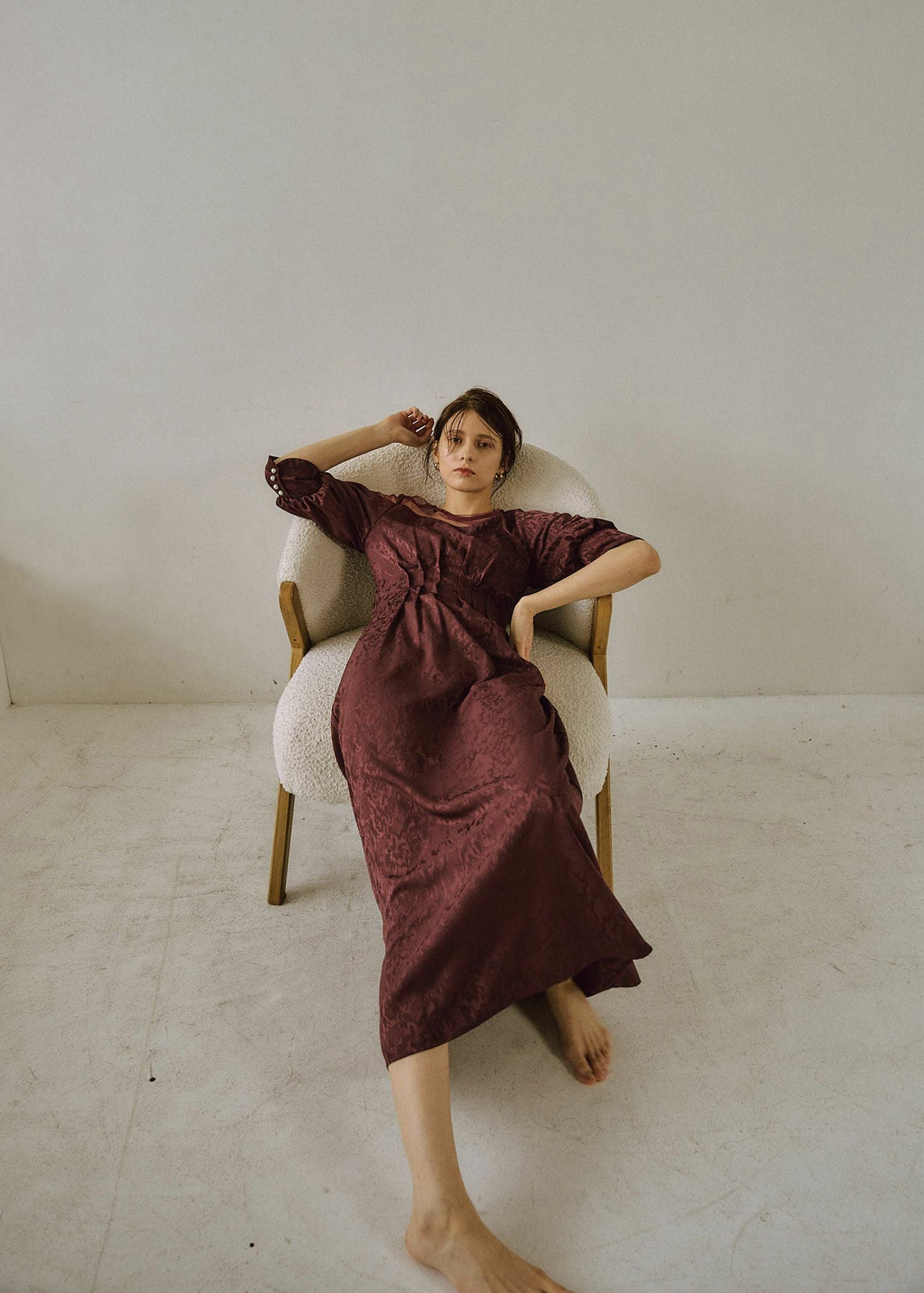 Meandering waist tuck flare dress｜LE'RURE