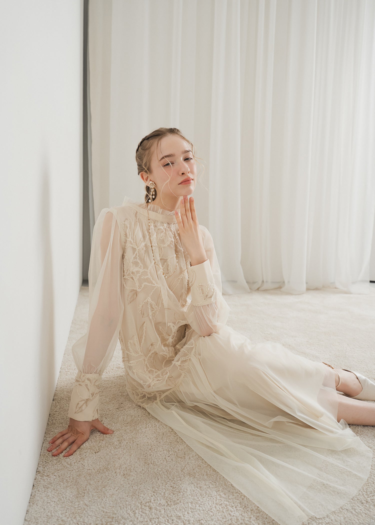 フェザーフラワーチュールドレス｜Dorry Doll