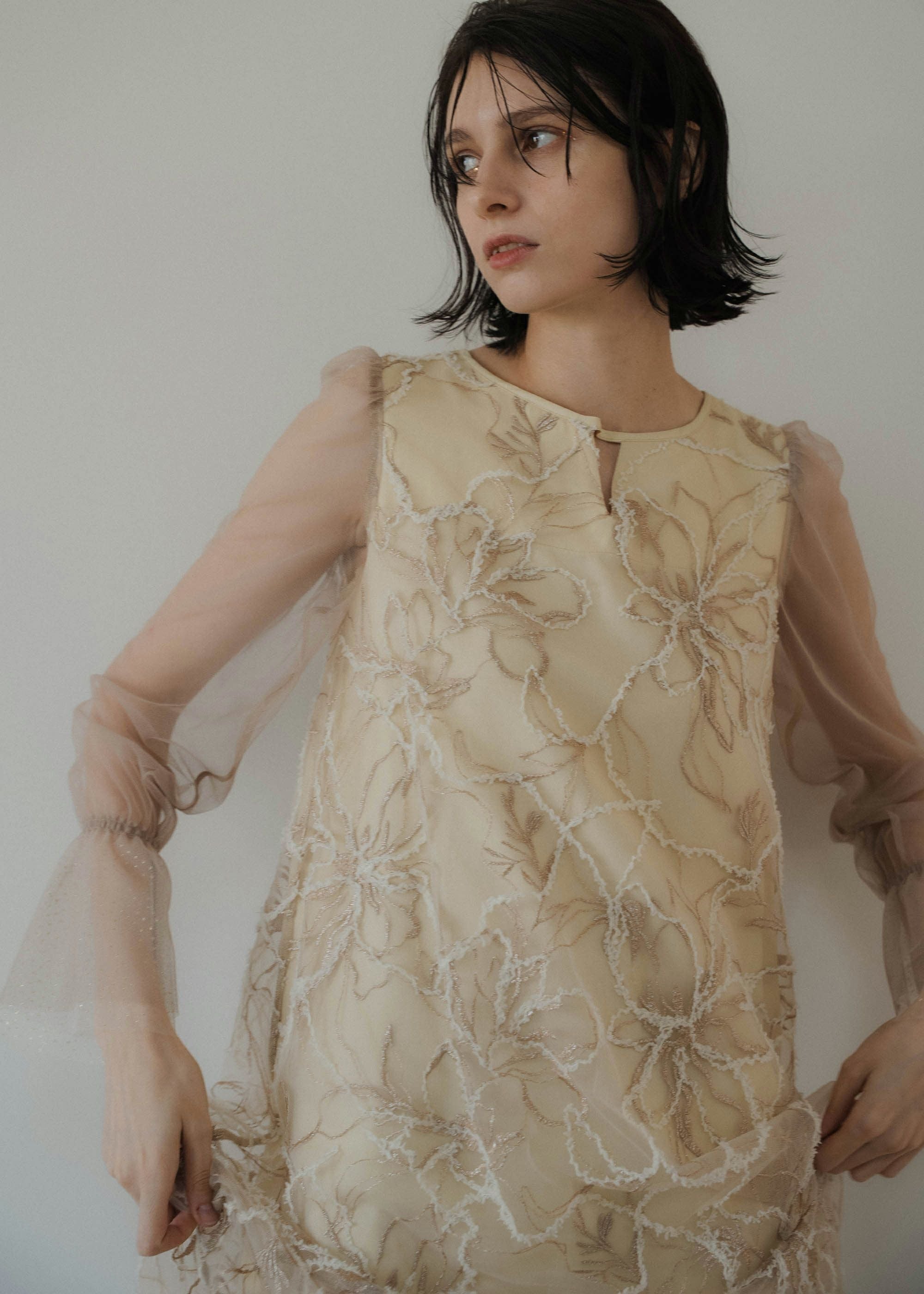 Plume broderie balloon dressのドレス|Dorry Doll / LE'RURE