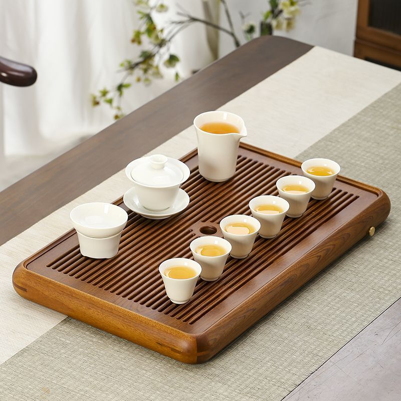 高雄現貨🔥北島-茶盤花梨木實木茶盤排儲兩用茶台茶海泡茶瀝水盤便攜式