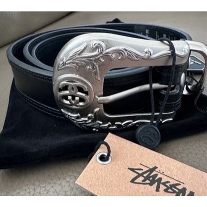 TACKSTHGOOD】STUSSY SS-LINK COWBOY BELT 真皮皮帶牛仔皮革黑色| 蝦皮購物
