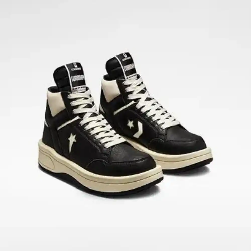 Rick Owens x Converse TURBOWPN Mid Black Cloud Cream - Droper