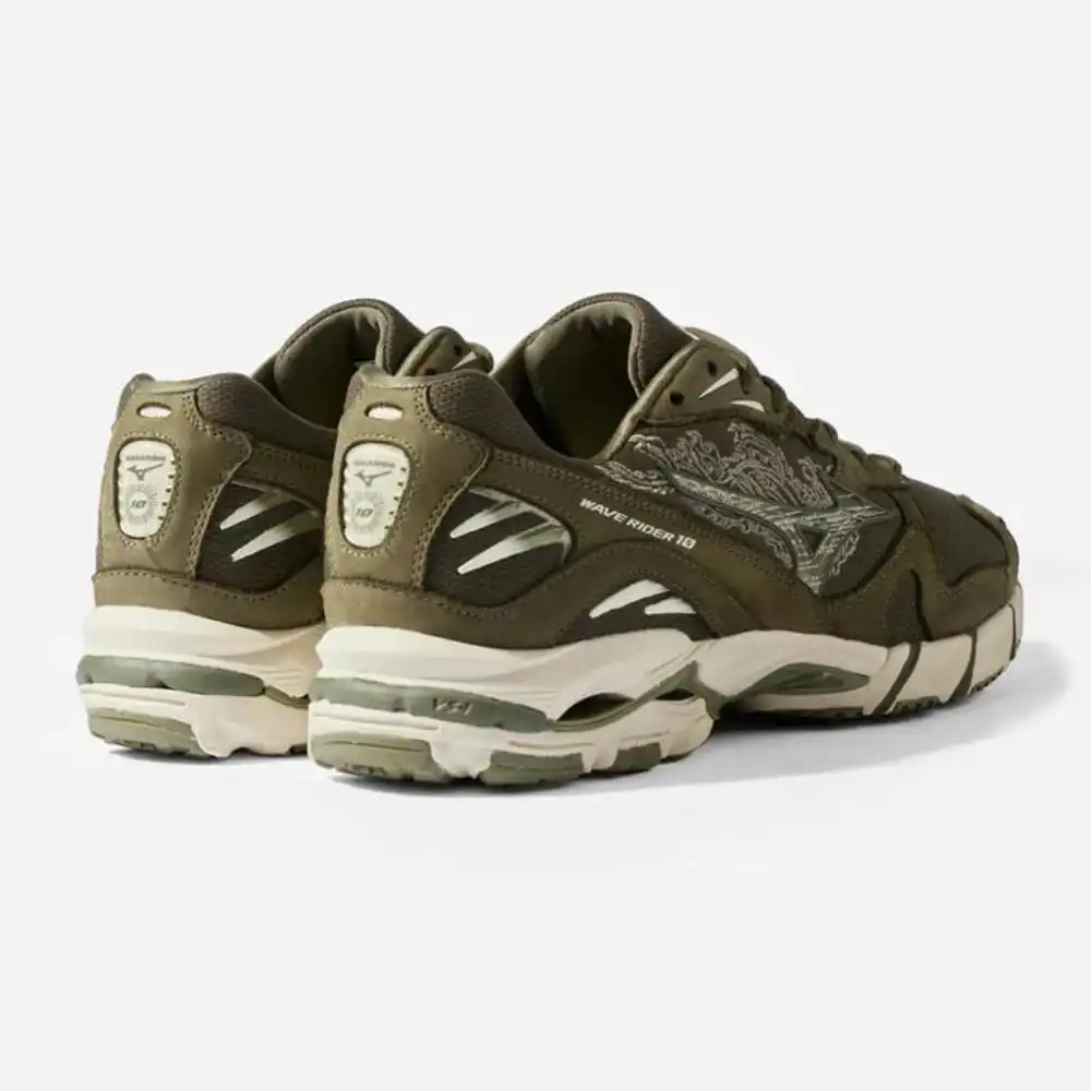 Maharashi x Mizuno Fire Phoenix Wave Rider 10 Olive - Droper