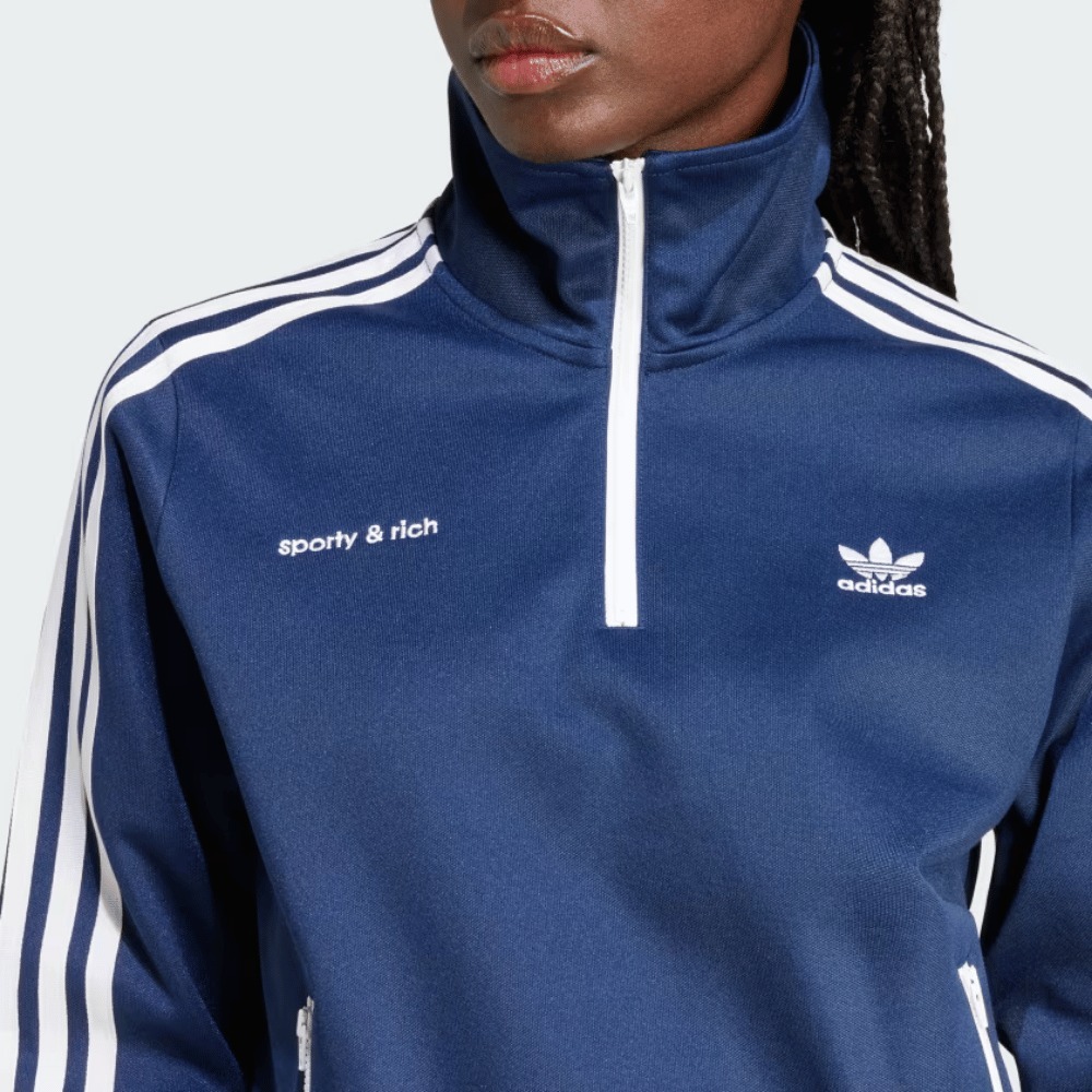 Sporty & Rich x adidas Jaqueta Meio Zíper Night Indigo - Droper