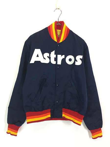 古着 80s USA製 STARTER MLB Houston Astros アストロズ 光沢 サテン