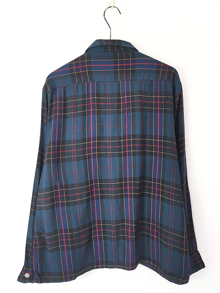 古着 60s Golden Key 好配色 タータン チェック ボックス レーヨン