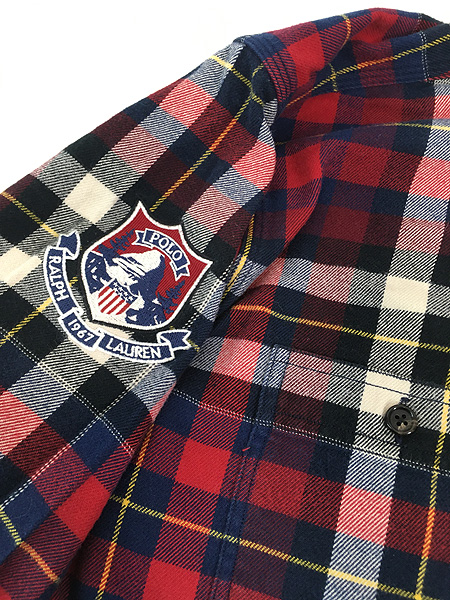 古着 90s Polo Ralph Lauren タータン チェック チンスト マチ付