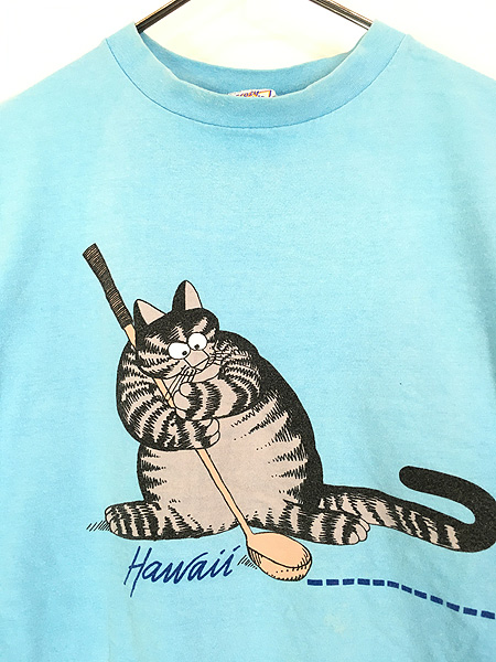 古着 90s USA製 Crazy Shirts Hawaii クリバンキャット ゴルフ Tシャツ