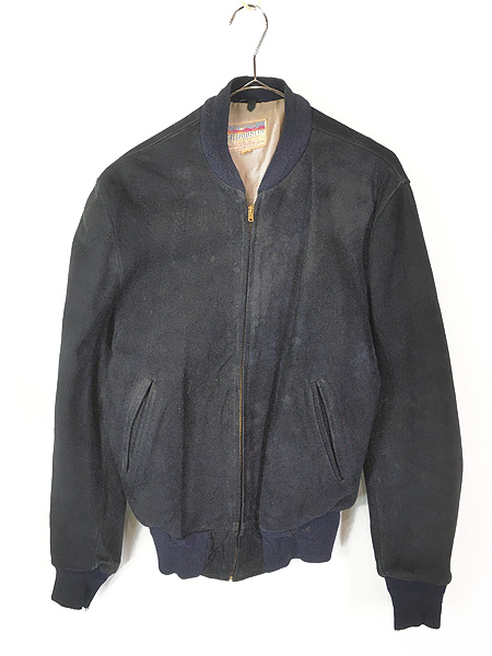 古着 50s Californian 本革 ネイビー ヌバック レザー スポーツ