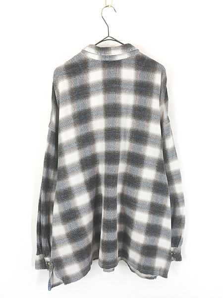 古着 90s STRUCTURE ブラウン オンブレ シャドー チェック フランネル