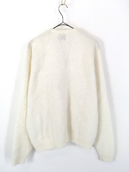 古着 60s Glen Dee 無地 ソリッド ホワイト シャギー アクリル モヘア