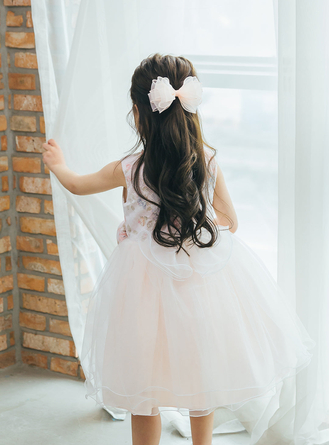 子供ドレス|子供ドレスならピンクフラワーコットンチュールドレス