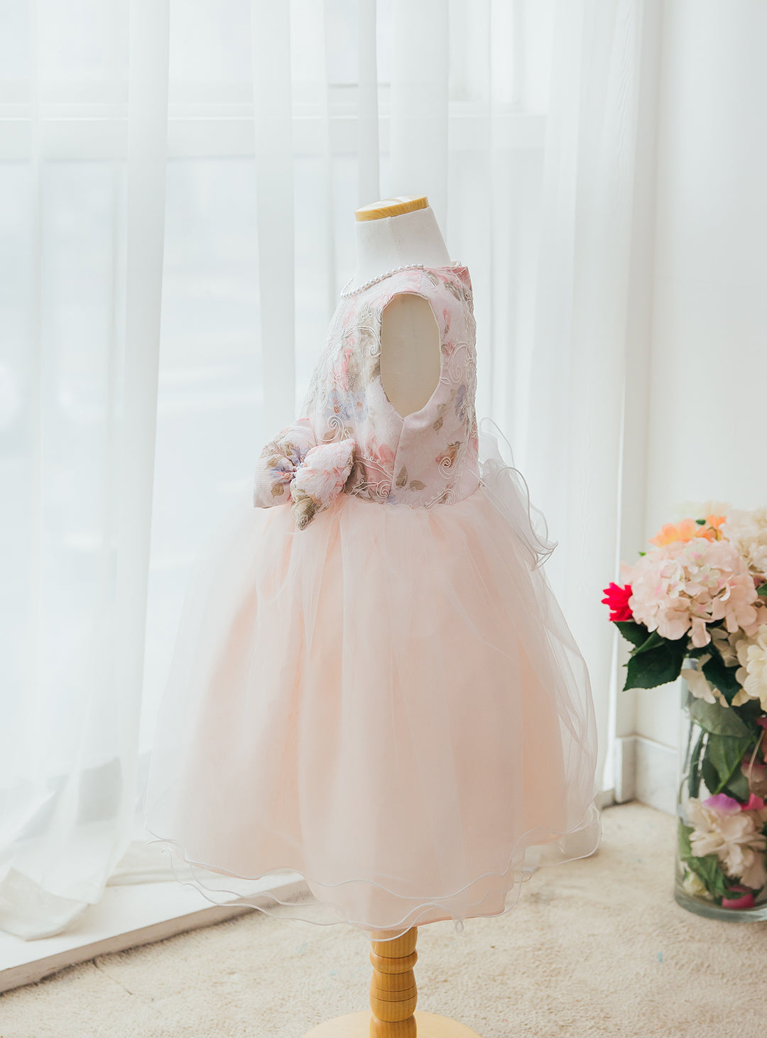 子供ドレス|子供ドレスならピンクフラワーコットンチュールドレス