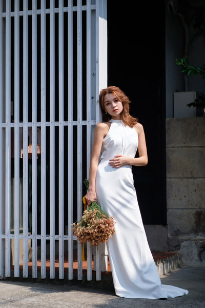 アメリカンスリーブ サテン ソフトマーメイドドレス（W227）