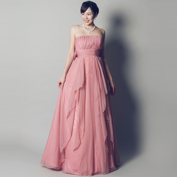 大きなリボンが演奏会での貴方を輝かせるダスティローズカラードレス