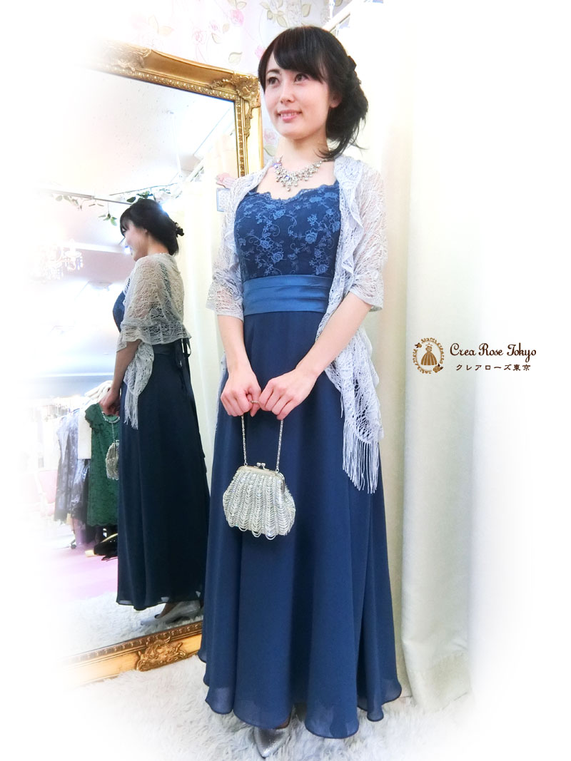 ミセスのドレスアップ2点セット[ブルーメリアドレス＋ジュディ