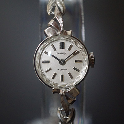ビューレン ホワイトメタリックダイアル 手巻き エクステンション