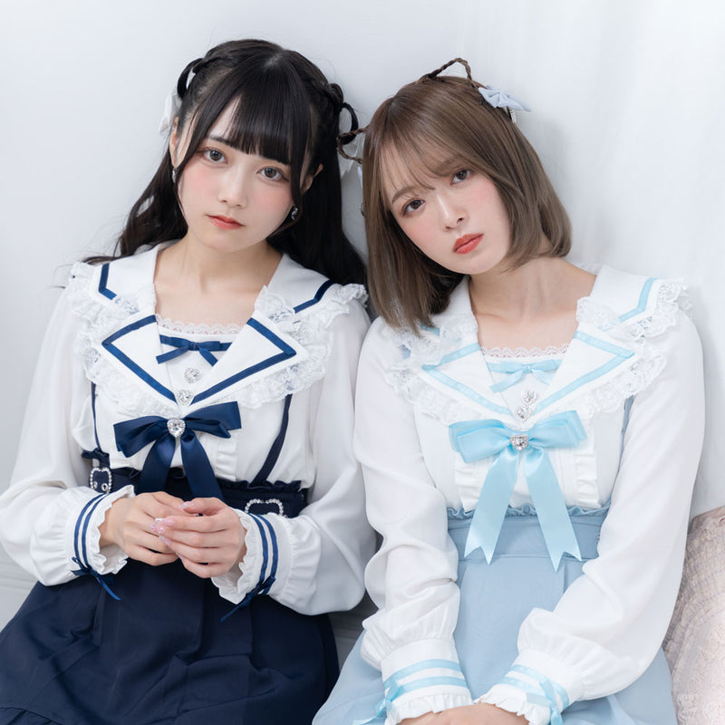 推しリボンテーラードセーラー襟ブラウス – レディースファッション