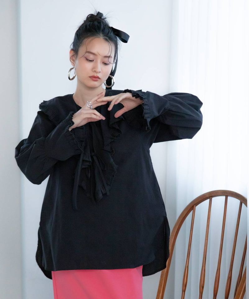襟取り外し可能2wayフリルブラウス – レディースファッション通販の夢
