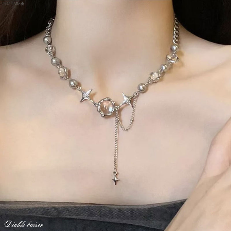 シルバーボールチェーンネックレス – レディースファッション通販の夢