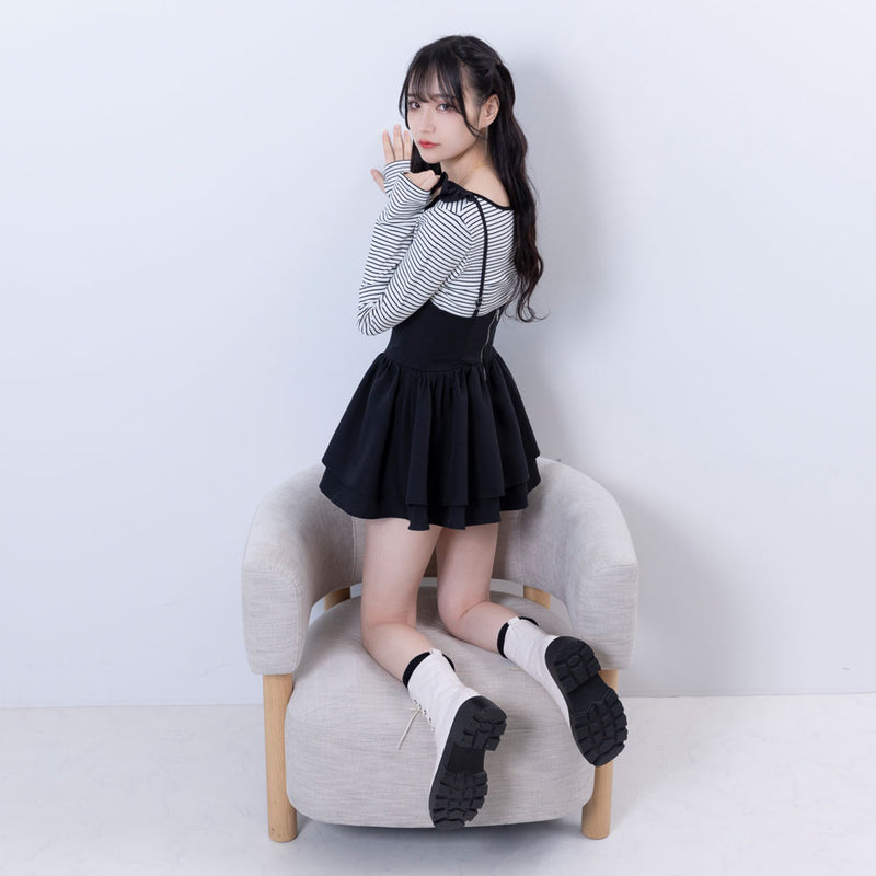サスペンダーフリルミニスカート – レディースファッション通販の夢