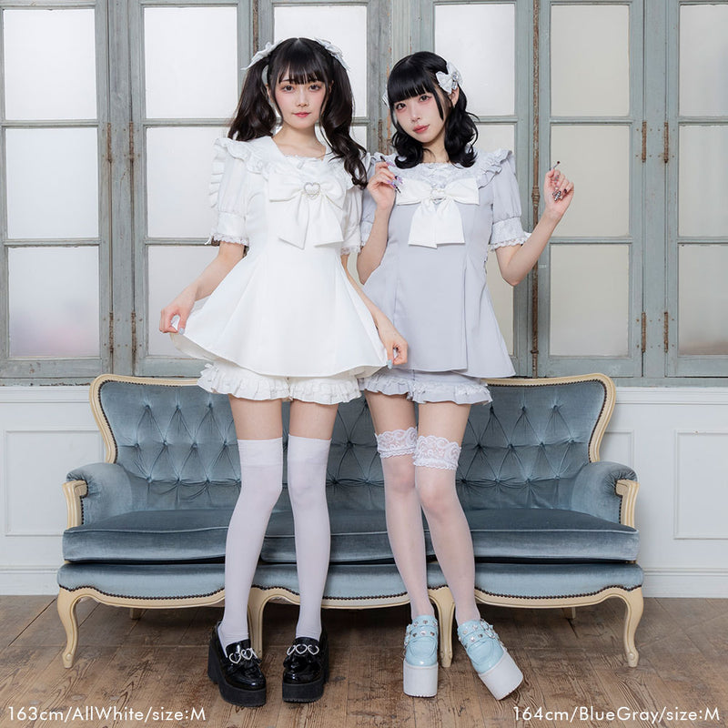 レース重ねセーラーリボンセットアップ – レディースファッション通販