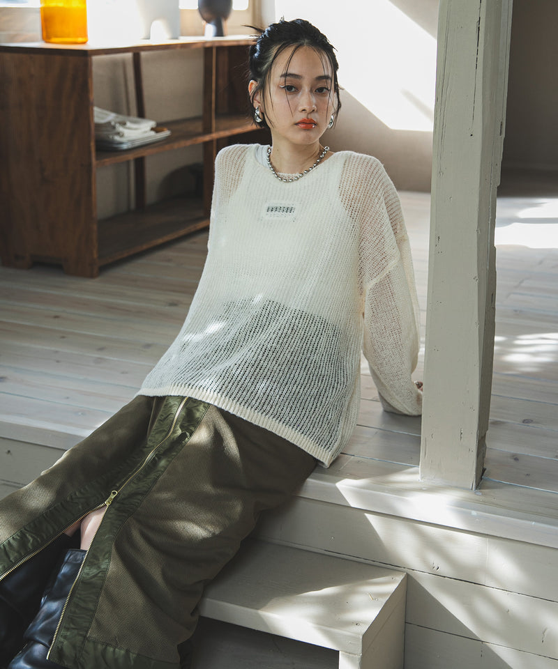 シアーメッシュモヘアタッチニット – レディースファッション通販の夢