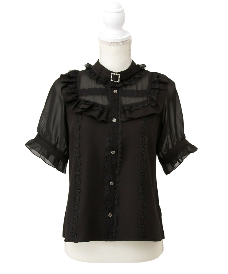 チョーカー風クロスレースブラウス – レディースファッション通販の夢