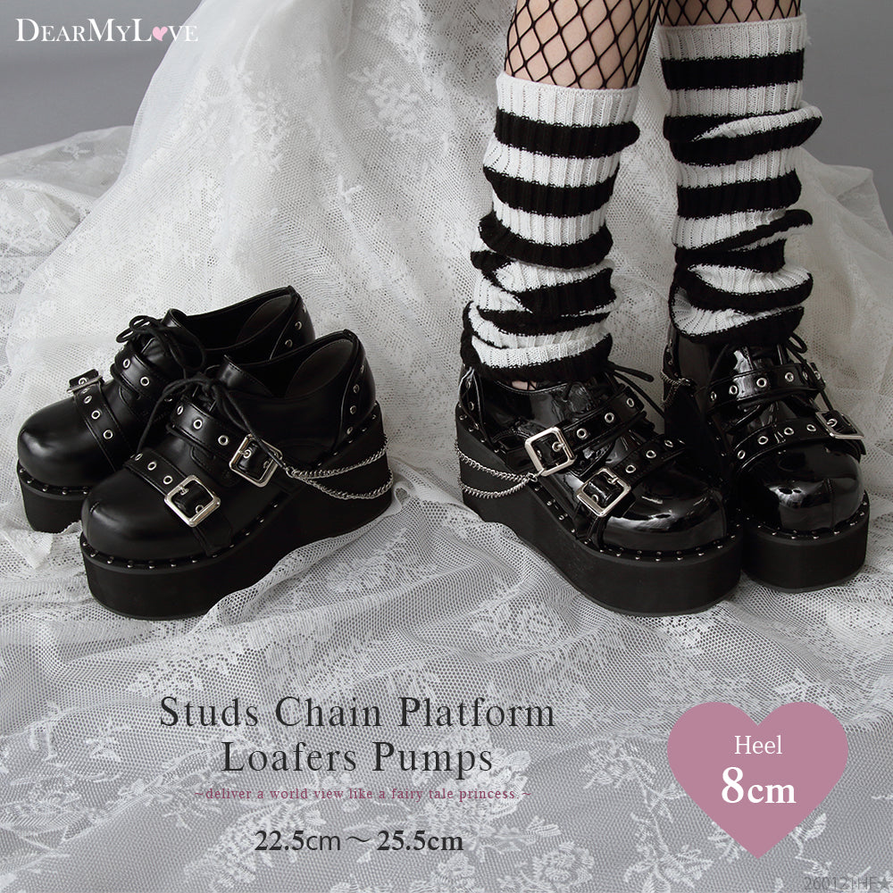 厚底スタッズチェーン地雷パンプス – レディースファッション通販の夢