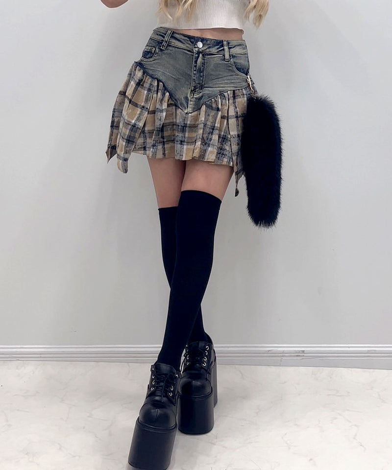 チェック柄デニムスカパン – レディースファッション通販の夢展望【公式】