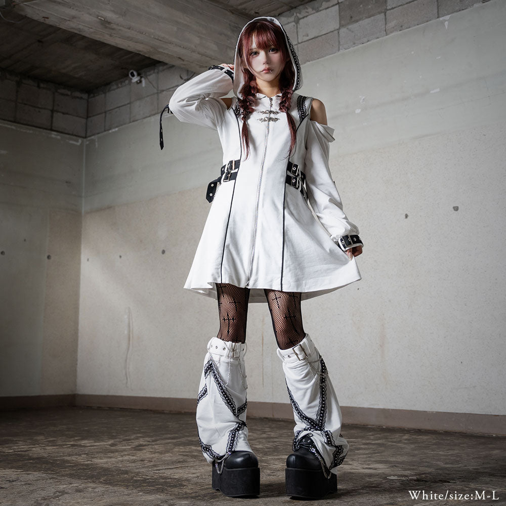 スタッズチェーンベルトレッグウォーマー – レディースファッション