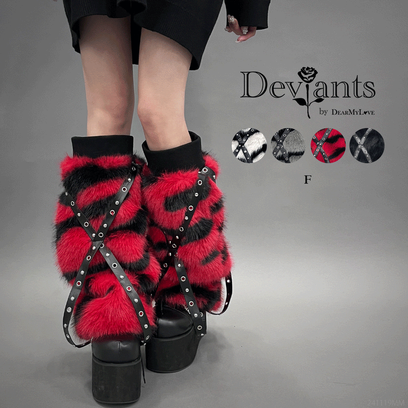 スタッズクロスブレードファーレッグウォーマー – レディース