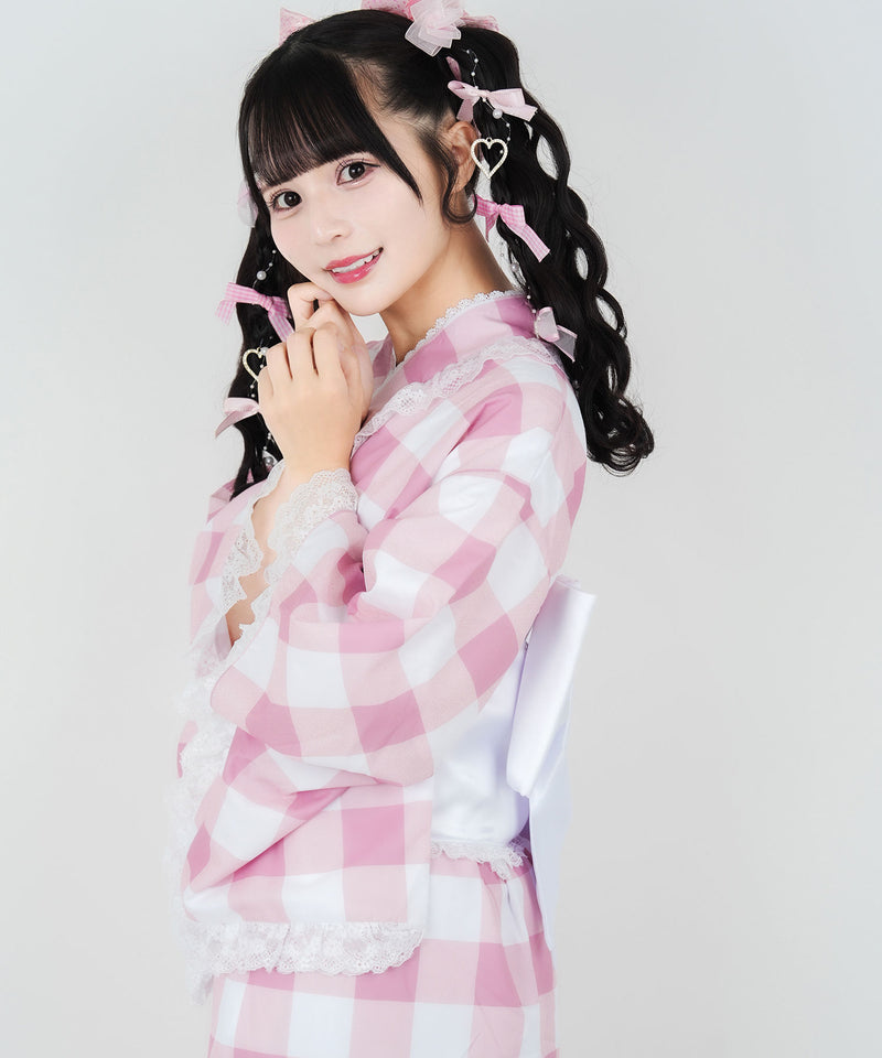 舞々悪魔】ビッグギンガムセットアップ浴衣 – レディースファッション